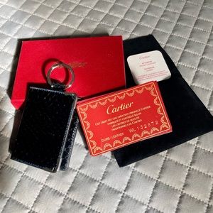 Cartier Snake leather luggage tags